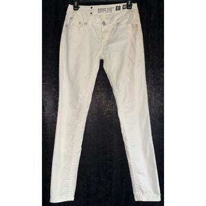Miss Me White Skinny Jeans Womens 28 Low Rise Stretch Denim JD1003S19 White